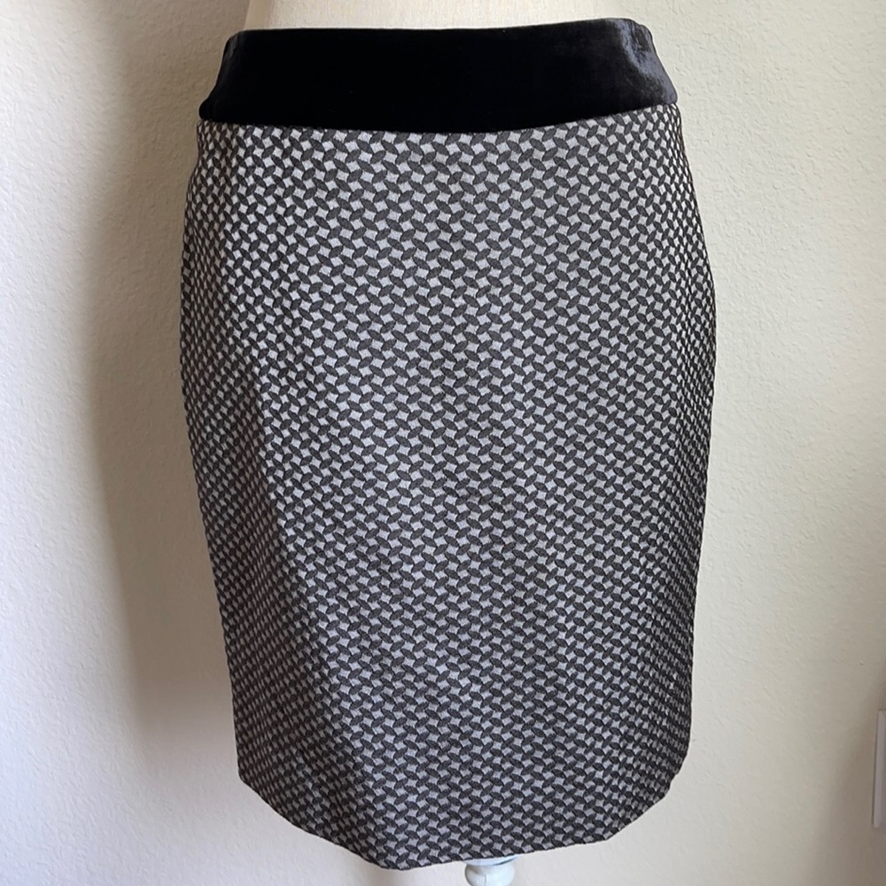 Armani Collezioni Vintage velvet textured print skirt